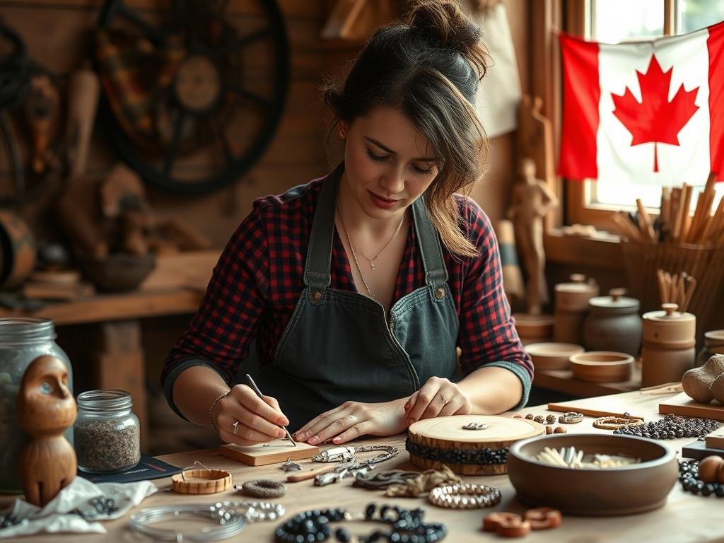 Canadian artisan creating handmade products to sell online