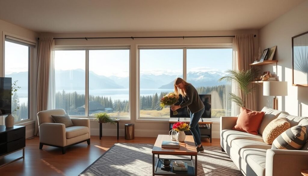 Canadian home or apartment being prepared for short-term rental guests