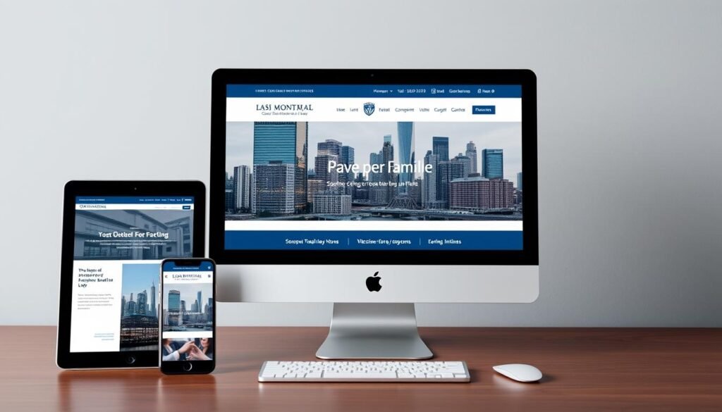Montreal law firm website displayed on multiple devices Montreal law firm website displayed on multiple devices