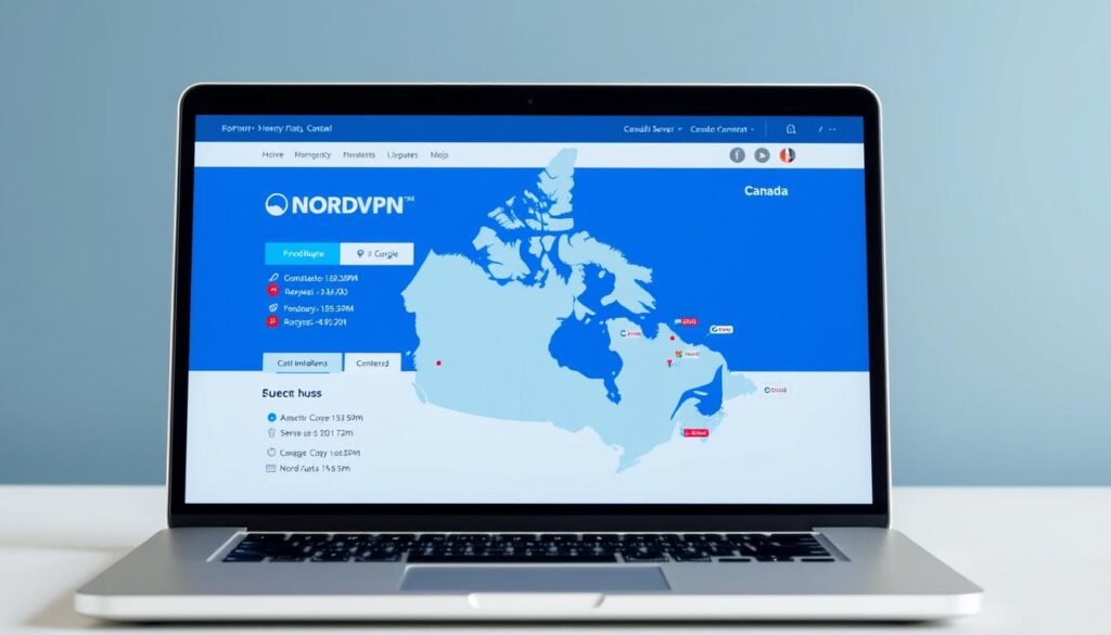 NordVPN app interface showing Canadian server connections NordVPN app interface showing Canadian server connections
